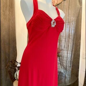 Calvin Klein cross back party red dress